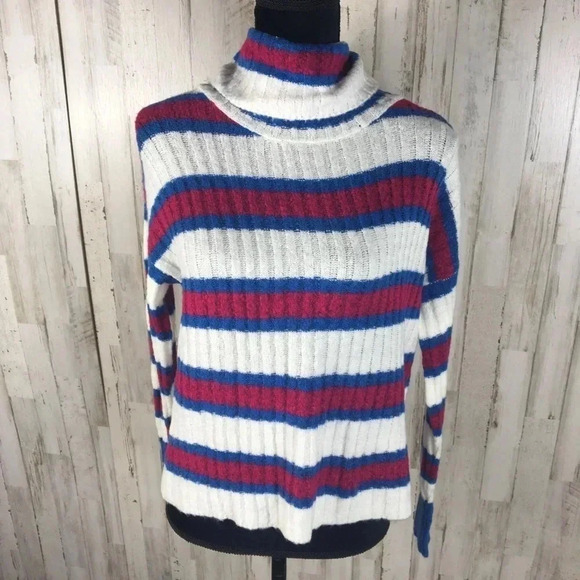 NWT Ten Sixty Sherman Cozy Stripe Cowl Neck Sweater S - Picture 3 of 7